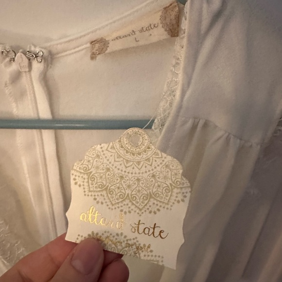 NWT Altar'd State White Long Pants Jumpsuit Size L - Picture 4 of 8